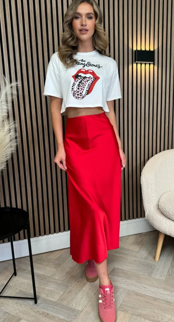 COPPEROSE Skirts & Shorts^Yaella Red Midi Skirt
