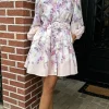 TIMELY Going Out Dresses | Occasion Dresses^Yvaine Purple & Beige Floral Printed Mini Dress